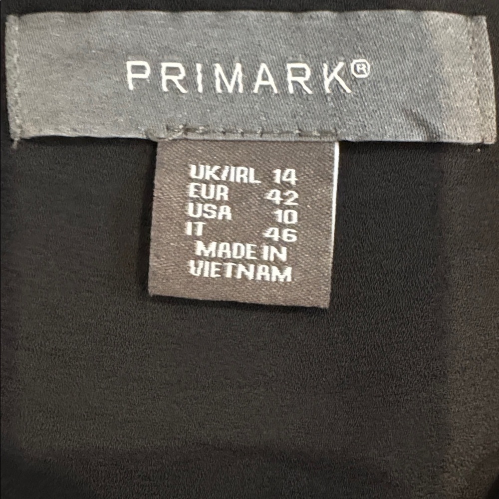 Primark Black and Gray Paisley Print Tie Front Dress Size 10 - Picture 8 of 9